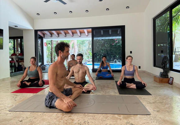 Yoga Space: Real Marble Floors